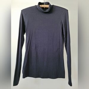 Max Mara Weekend Dark Navy Stretch Turtleneck Top S